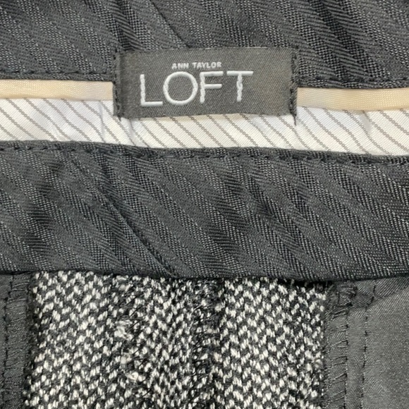 Ann Taylor LOFT Julie Trousers Tweed Black Soft White Gray SIZE 8 - Picture 2 of 11